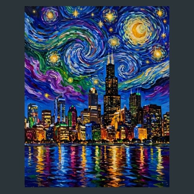 Chicago-Starry-Night-2-Metal-Print