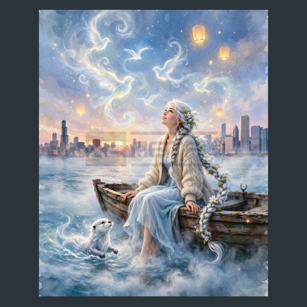 Chicago-Sunrise-Fantasy-Metal-Print