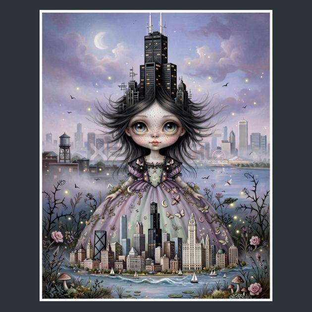 Chicago-Willis-Tower-Girl-Metal-Print