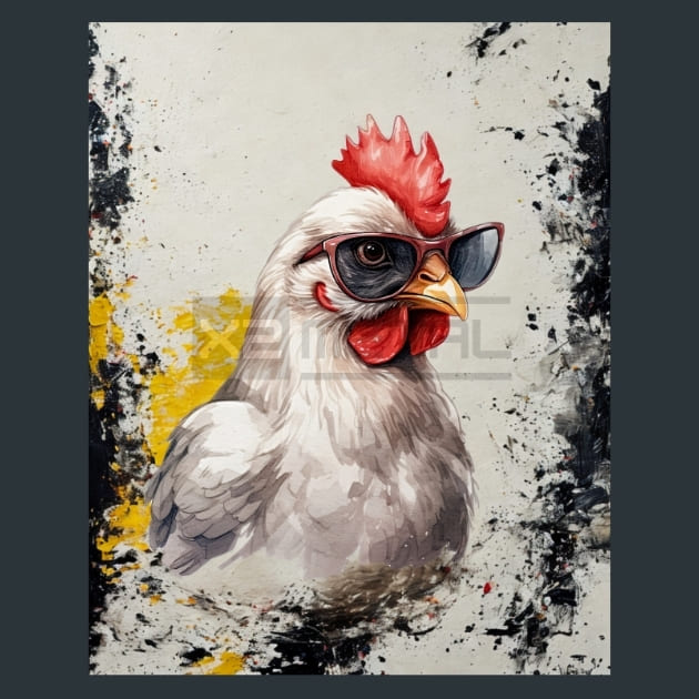 Chicken With Sunglasses 1 – Metal Print &amp; Mouse Pad | ChromaLuxe | Made in Iowa USA