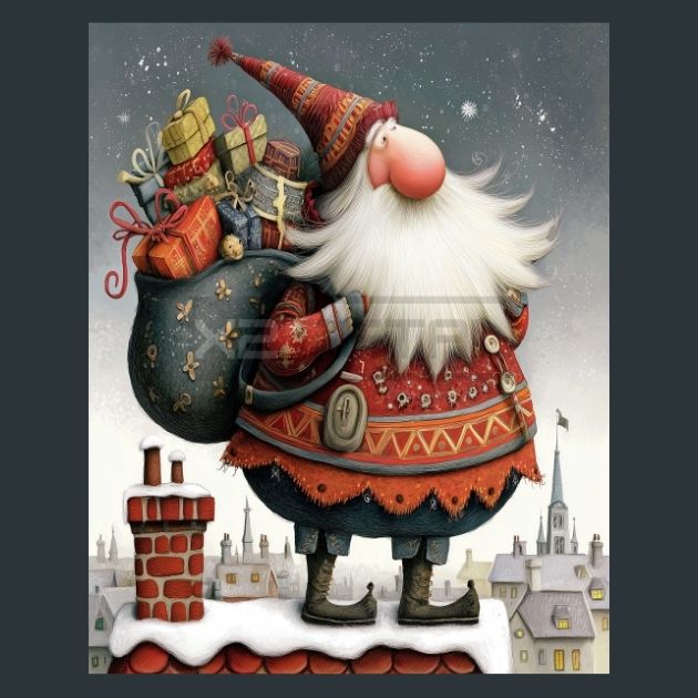 Chimney-Santa-2-Metal-Prints