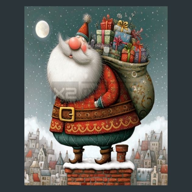 Chimney-Santa-3-Metal-Prints