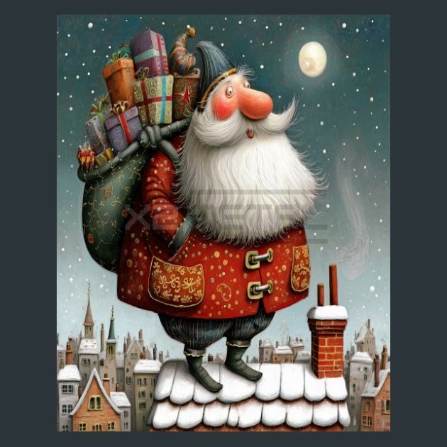 Chimney-Santa-4-Metal-Prints