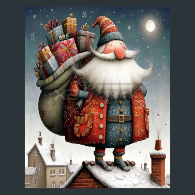 Chimney-Santa-5-Metal-Prints