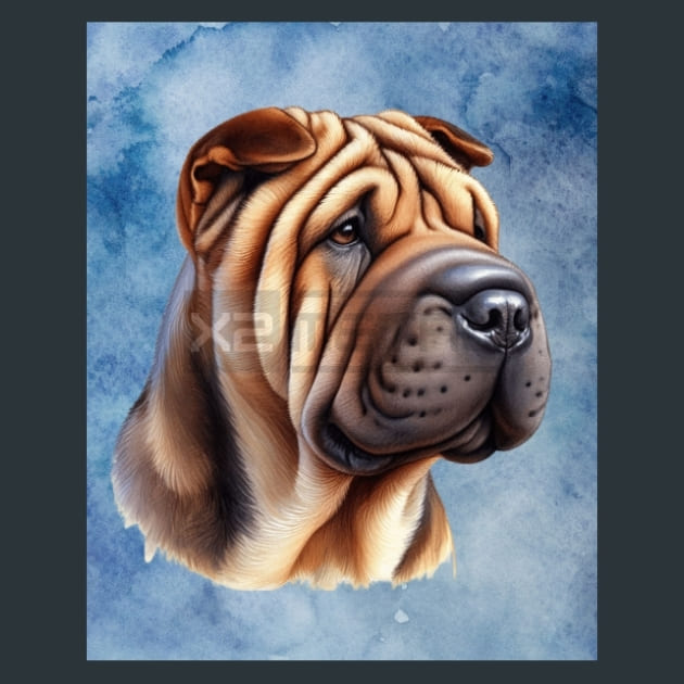 Chinese Shar Pei Metal Wall Art and Desktop Mouse Pad by X2Metal