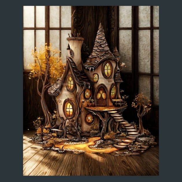 Chocolate Fairy House 3 Metal Wall Art and Desktop Mouse Pad by X2Metal