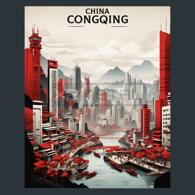 Chongqing China Metal Wall Art and Desktop Mouse Pad by X2Metal