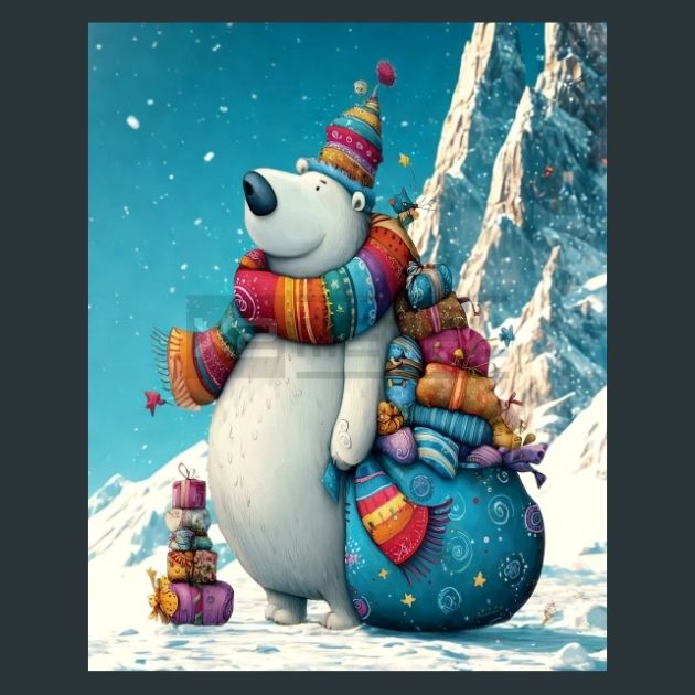 Christmas-Polar-Bear-1-Metal-Prints
