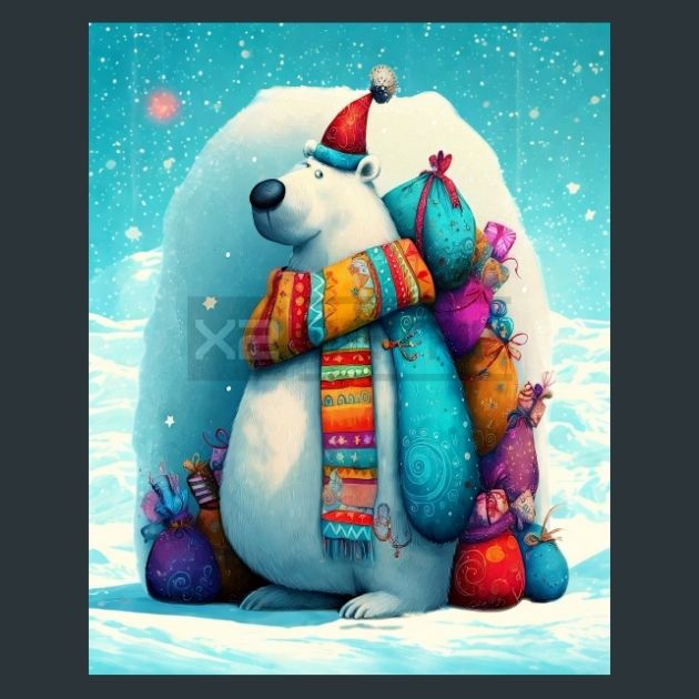 Christmas-Polar-Bear-10-Metal-Prints