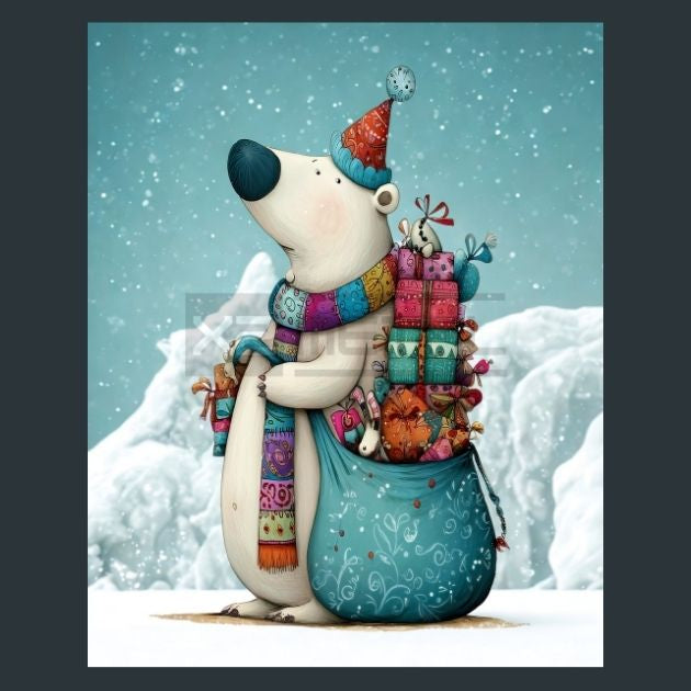 Christmas-Polar-Bear-3-Metal-Prints