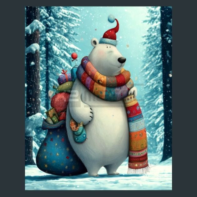 Christmas-Polar-Bear-6-Metal-Prints