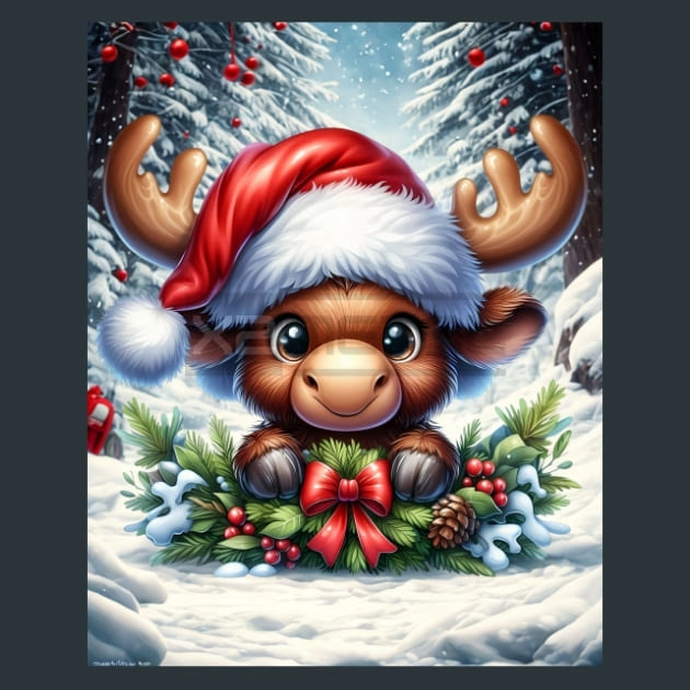 Christmasmooses6 – Metal Print &amp; Mouse Pad | ChromaLuxe | Made in Iowa USA