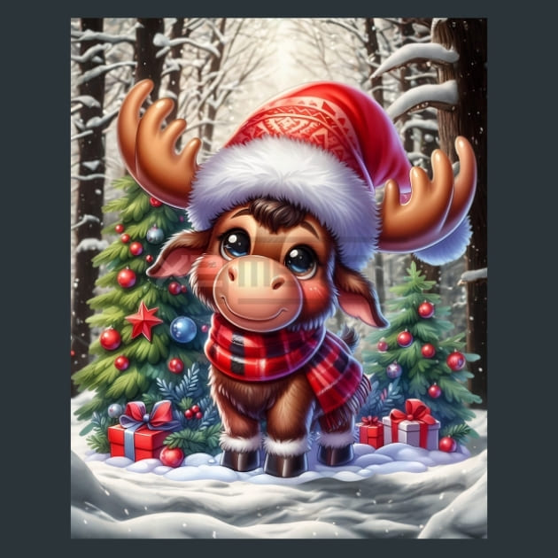 Christmasmooses8 – Metal Print &amp; Mouse Pad | ChromaLuxe | Made in Iowa USA