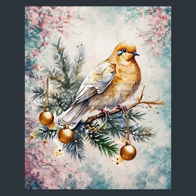 Christmas Bird 15 Metal Wall Art and Desktop Mouse Pad by X2Metal