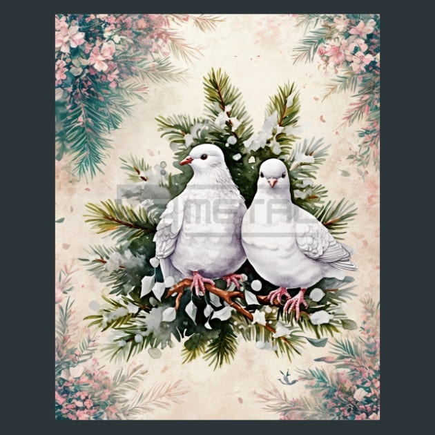 Christmas Bird 19 Metal Wall Art and Desktop Mouse Pad by X2Metal