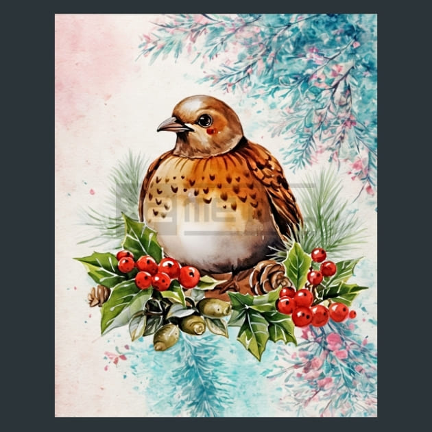 Christmas Bird 22 Metal Wall Art and Desktop Mouse Pad by X2Metal