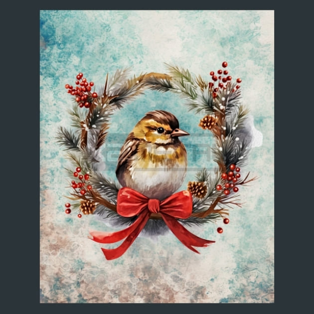 Christmas Bird 31 Metal Wall Art and Desktop Mouse Pad by X2Metal