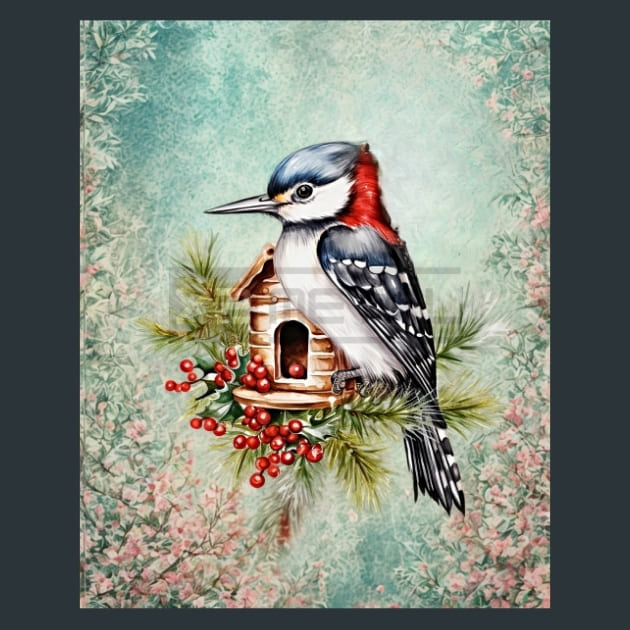 Christmas Bird 33 Metal Wall Art and Desktop Mouse Pad by X2Metal