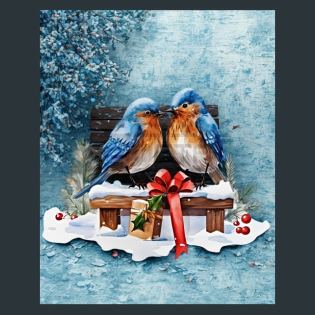 Christmas Bird 35 Metal Wall Art and Desktop Mouse Pad by X2Metal