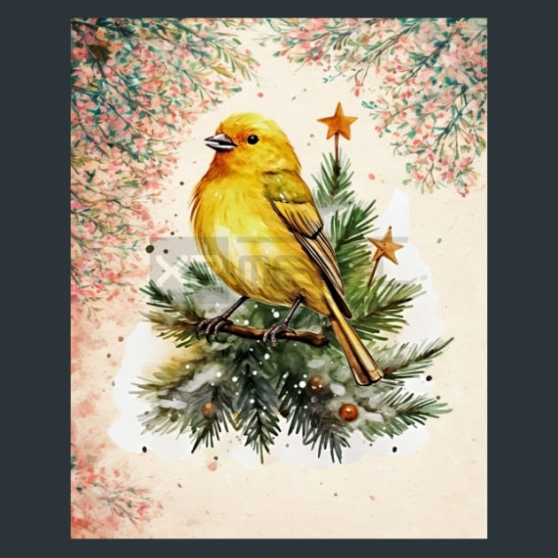 Christmas Bird 6 Metal Wall Art and Desktop Mouse Pad by X2Metal