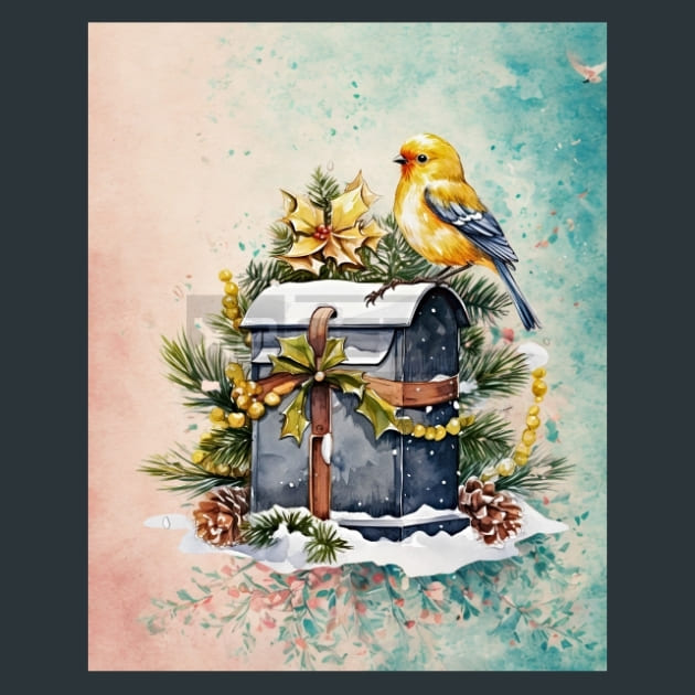 Christmas Bird 7 Metal Wall Art and Desktop Mouse Pad by X2Metal