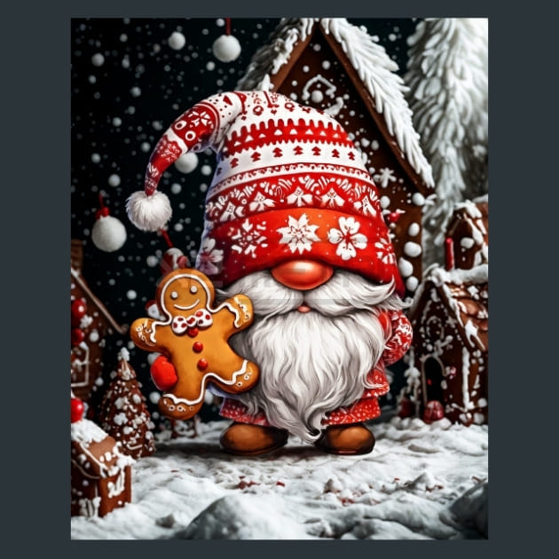 Christmas Gnome 3 Metal Wall Art and Desktop Mouse Pad by X2Metal