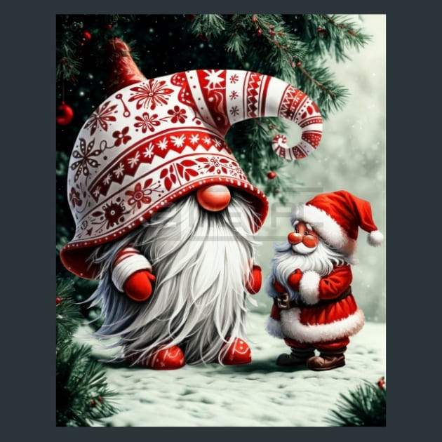 Christmas Gnome 6 Metal Wall Art and Desktop Mouse Pad by X2Metal