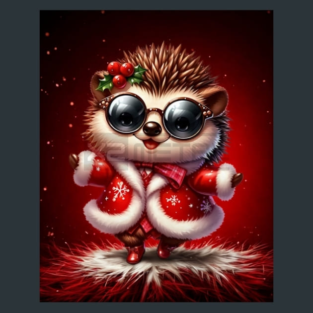 Christmas Hedgehogs 2 – Metal Print &amp; Mouse Pad | ChromaLuxe | Made in Iowa USA