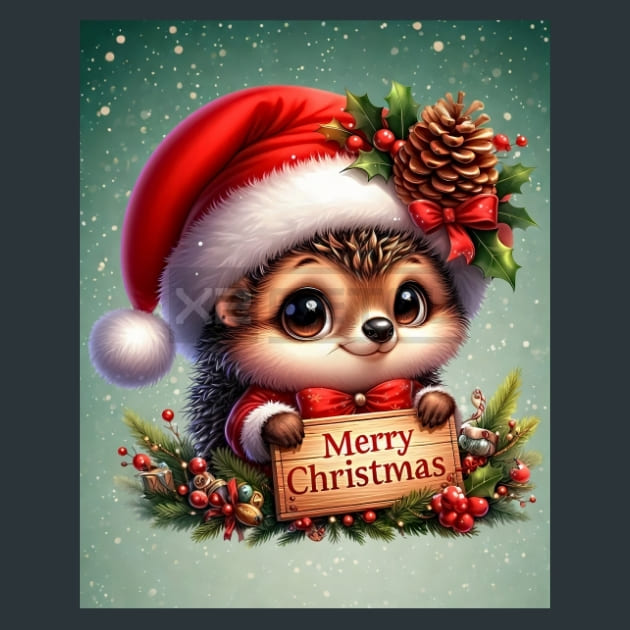 Christmas Hedgehogs 3 – Metal Print &amp; Mouse Pad | ChromaLuxe | Made in Iowa USA