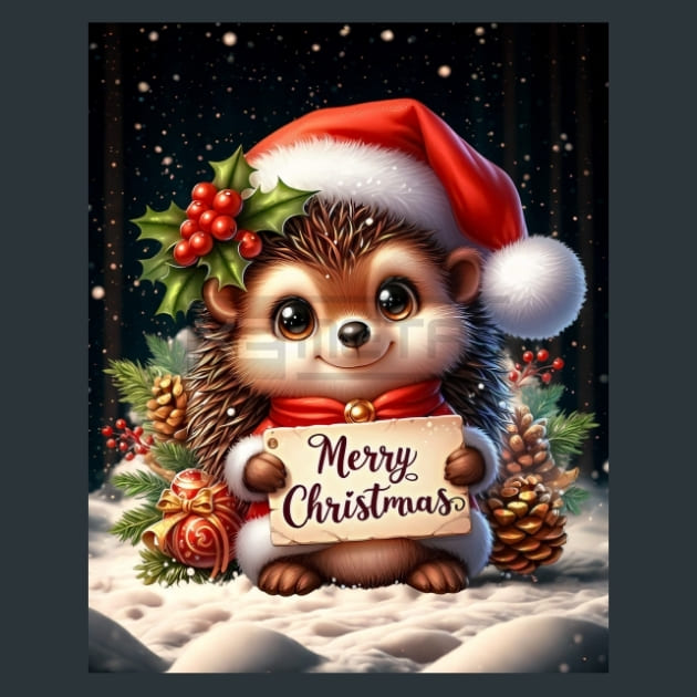 Christmas Hedgehogs 4 – Metal Print &amp; Mouse Pad | ChromaLuxe | Made in Iowa USA