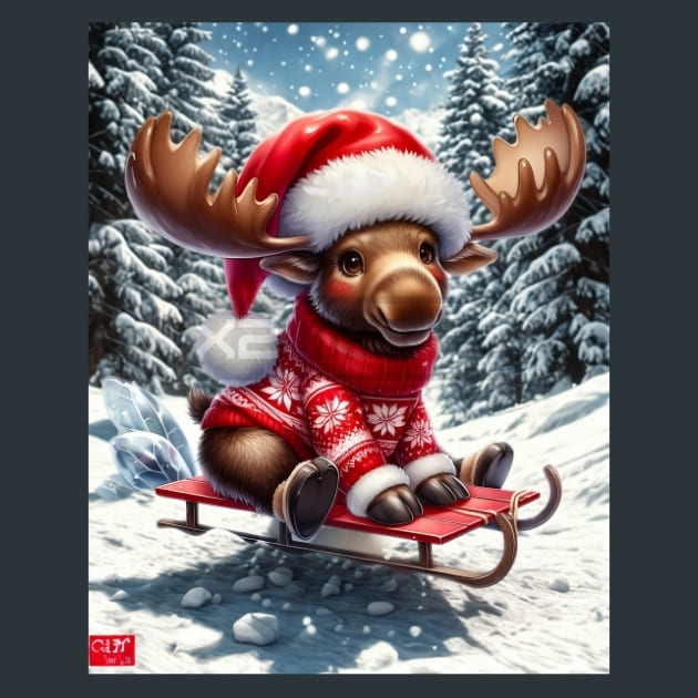 Christmas Mooses 3 – Metal Print &amp; Mouse Pad | ChromaLuxe | Made in Iowa USA