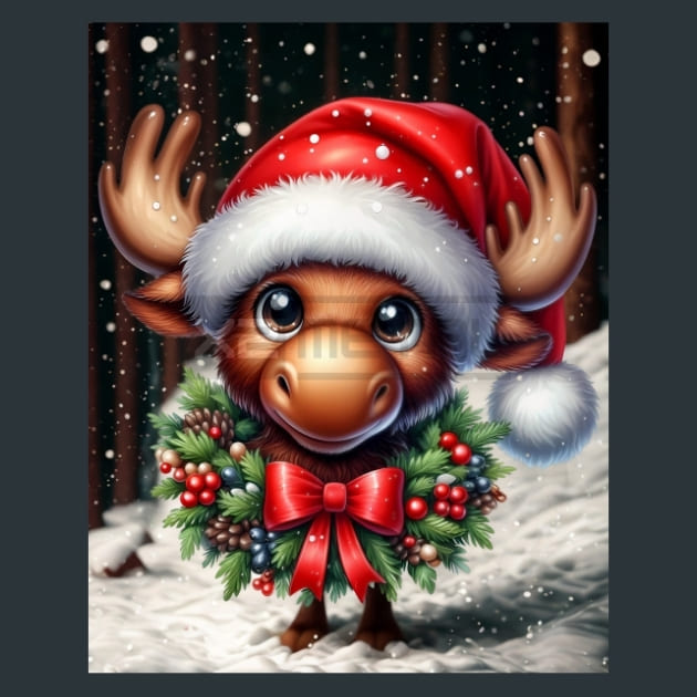 Christmas Mooses 5 – Metal Print &amp; Mouse Pad | ChromaLuxe | Made in Iowa USA