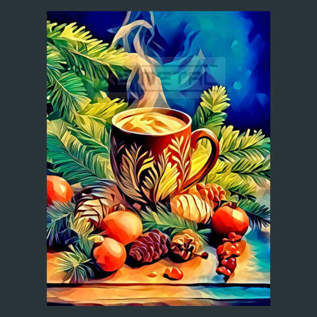 Christmas Still Life Metal Wall Art and Desktop Mouse Pad by X2Metal