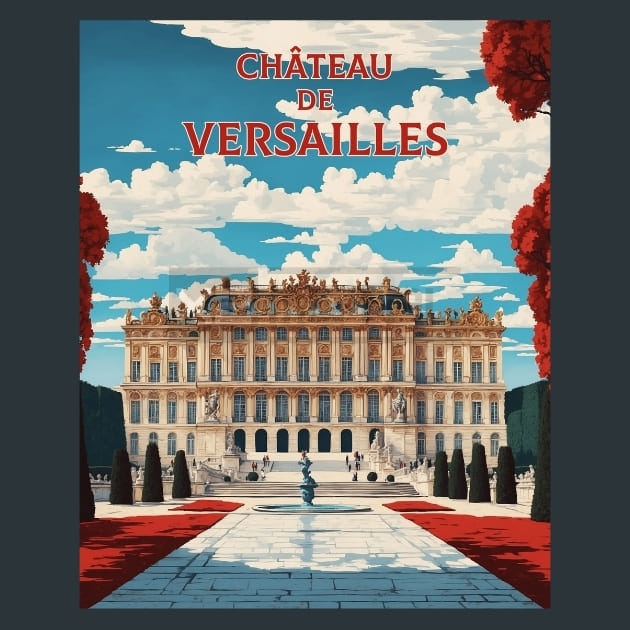 Chteau de Versailles France Metal Wall Art and Desktop Mouse Pad by X2Metal