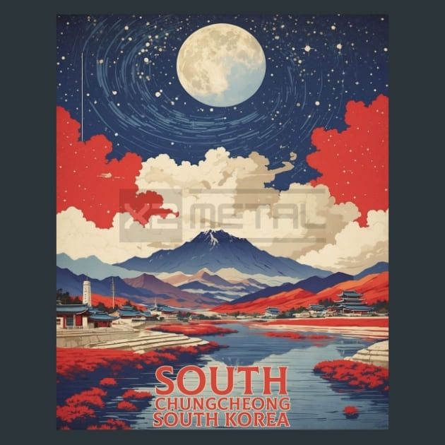 Chungcheong South Korea Metal Wall Art and Desktop Mouse Pad by X2Metal