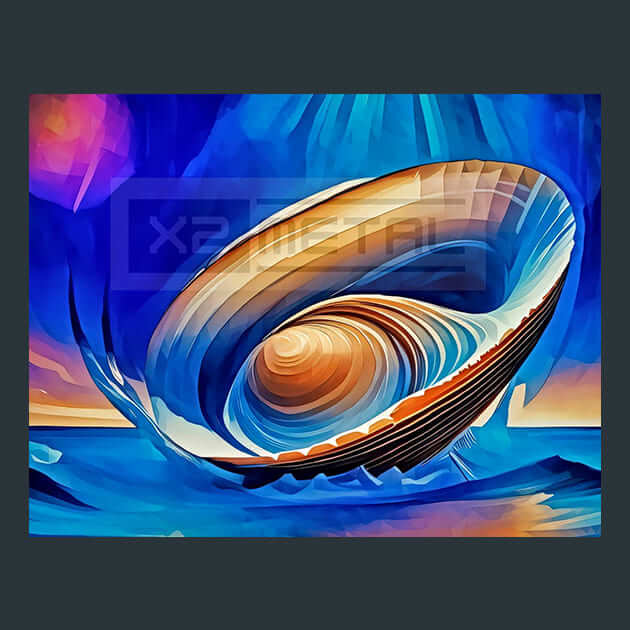 Clam Elegance Metal Wall Art and Desktop Mouse Pad by X2Metal