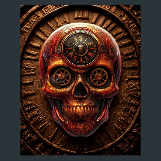 Clockworksugarskull – Metal Print &amp; Mouse Pad | ChromaLuxe | Made in Iowa USA