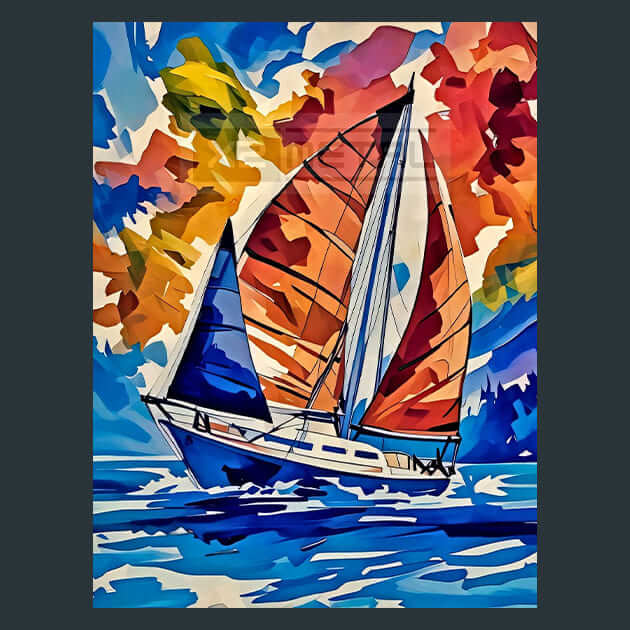 Coastal Sailboat Metal Wall Art and Desktop Mouse Pad by X2Metal