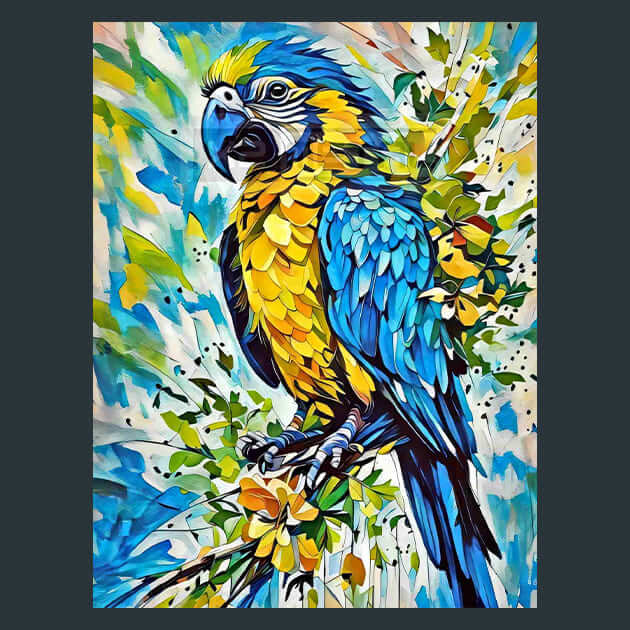 Cobalt Horizon Macaw Metal Wall Art and Desktop Mouse Pad by X2Metal