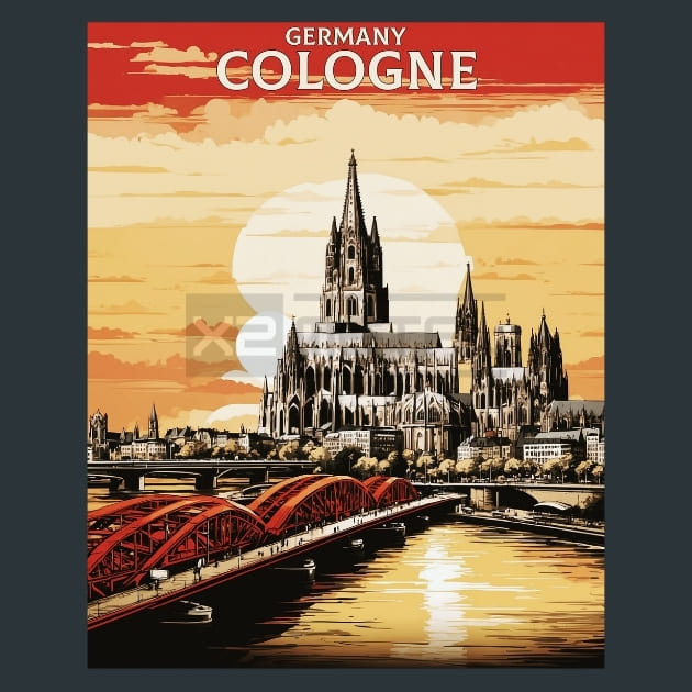 Cologne 5 Germany Metal Wall Art and Desktop Mouse Pad by X2Metal
