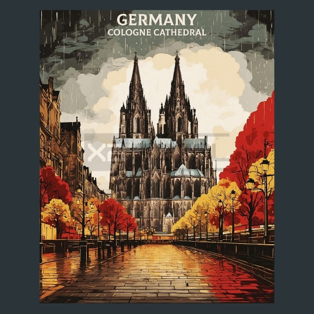 Cologne Cathedral Germany Metal Wall Art and Desktop Mouse Pad by X2Metal