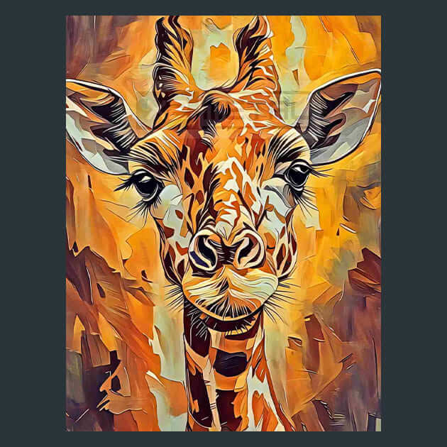 Colour Giraffe Metal Wall Art and Desktop Mouse Pad by X2Metal