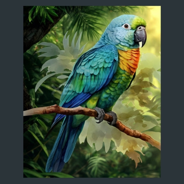Colorful Bird 2 Metal Wall Art and Desktop Mouse Pad by X2Metal