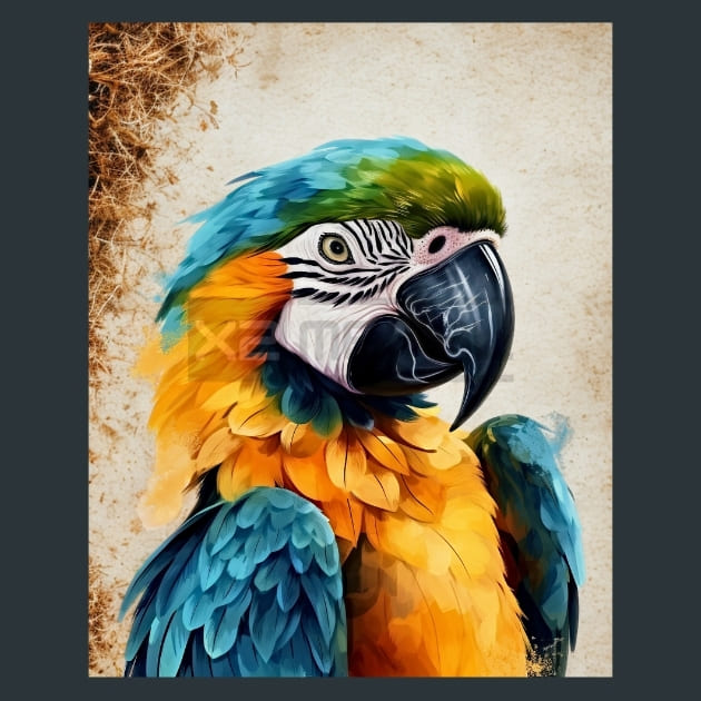 Colorful Bird 32 Metal Wall Art and Desktop Mouse Pad by X2Metal