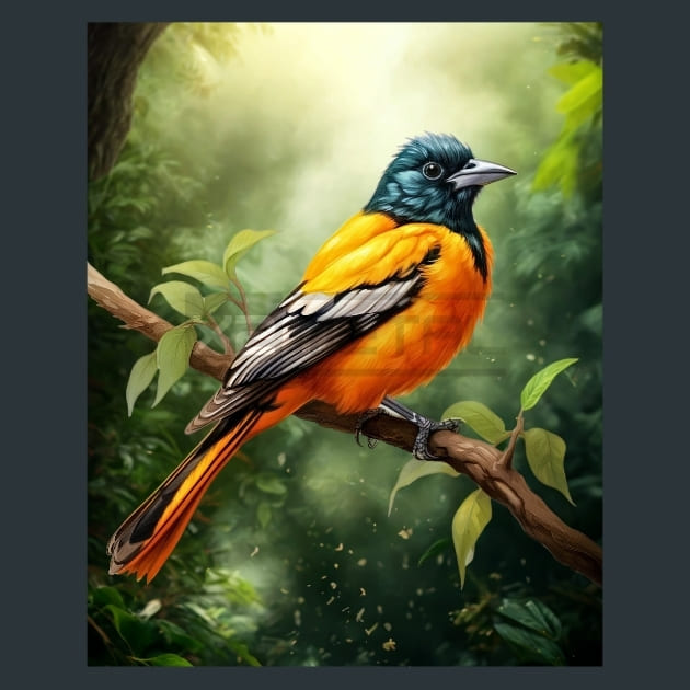 Colorful Bird 33 Metal Wall Art and Desktop Mouse Pad by X2Metal