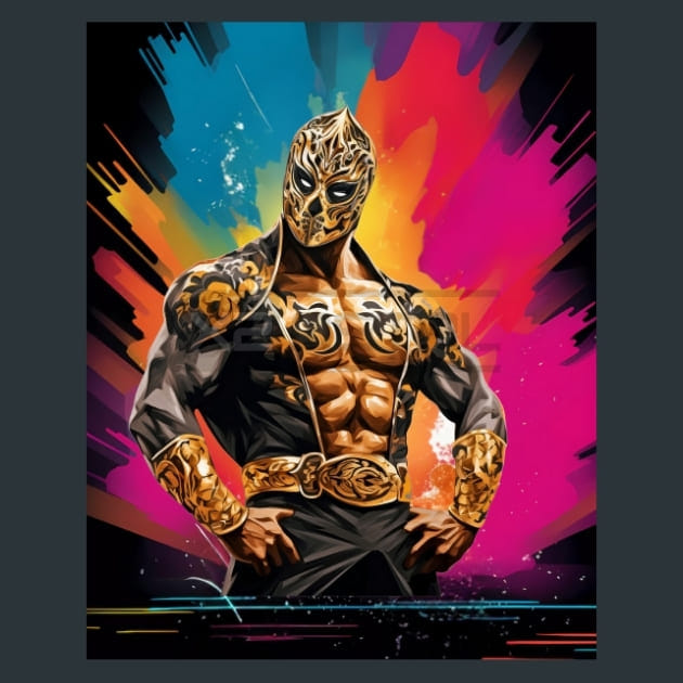 Colorful Luchador 22 Metal Wall Art and Desktop Mouse Pad by X2Metal