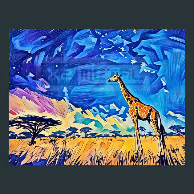 Colourful Giraffe Metal Wall Art and Desktop Mouse Pad by X2Metal
