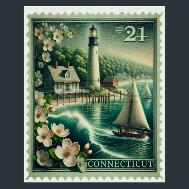 Connecticut-Stamp-Metal-Prints