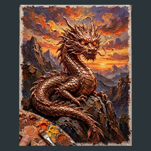 Copper-Dragon-Metal-Print