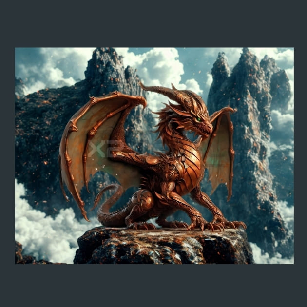 Copper_Dragon_metal_prints_posters_mouse_pads